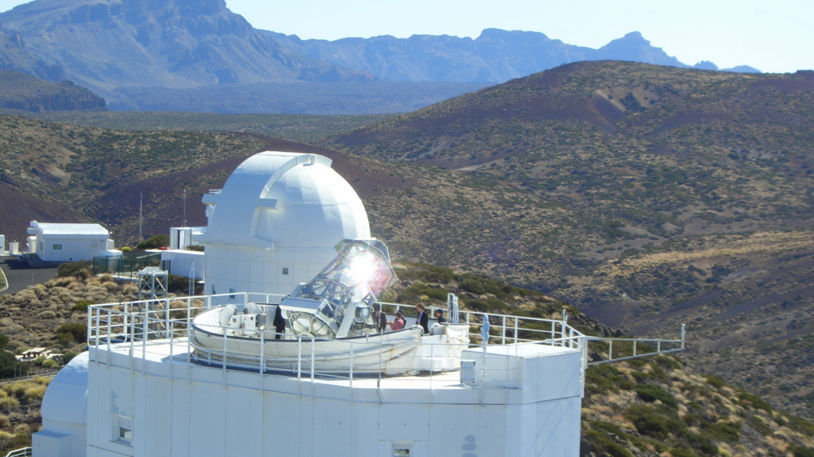 Das Gregor-Sonnenteleskop am Observatorio del Teide, Teneriffa. (Credit: AIP)
